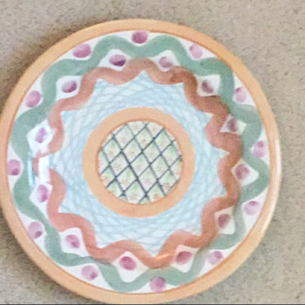 Retired Mackenzie Childs dinner plate.